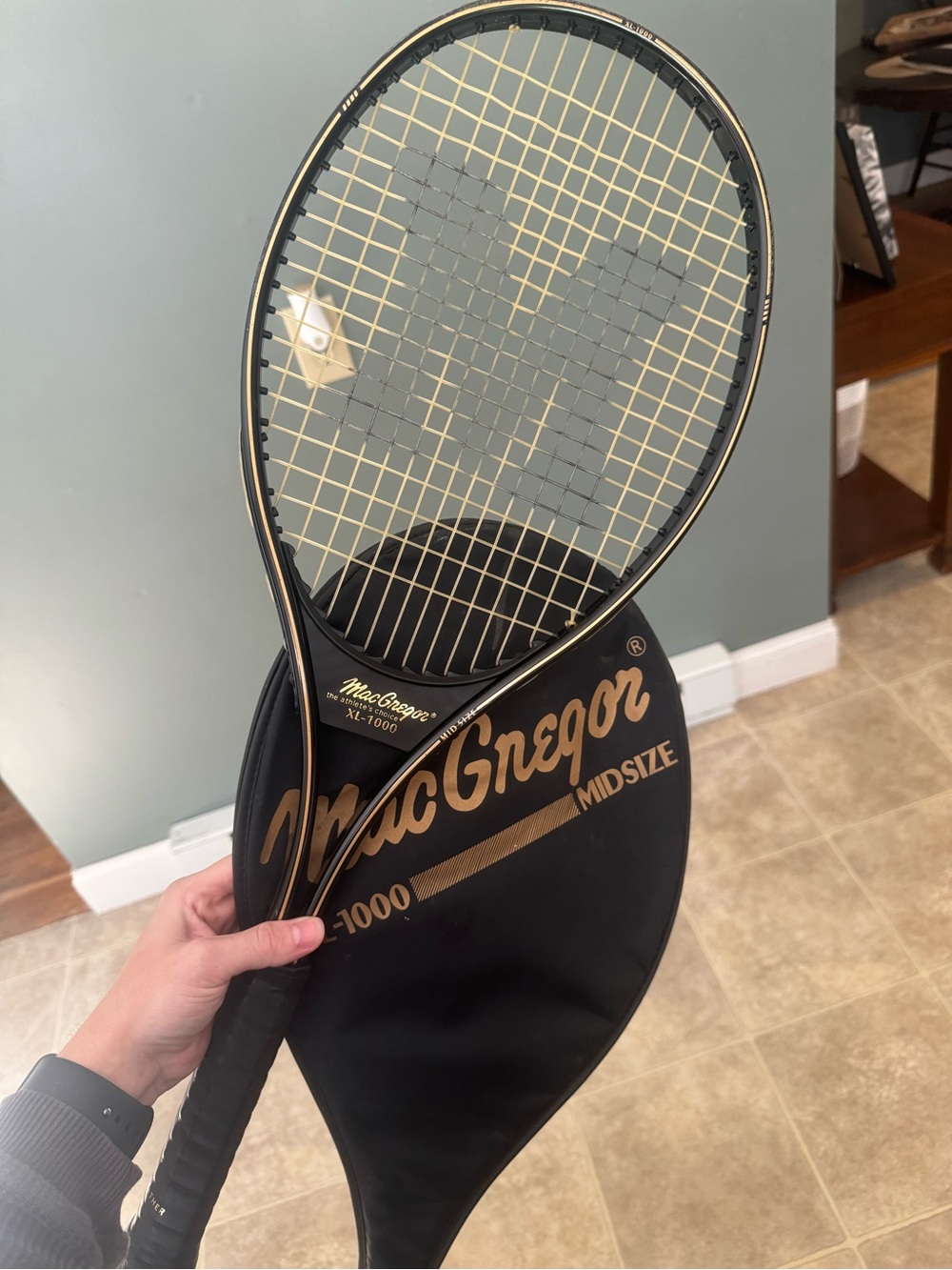 McGregor Black and Gold Midsize Tennis Racquet with Cover